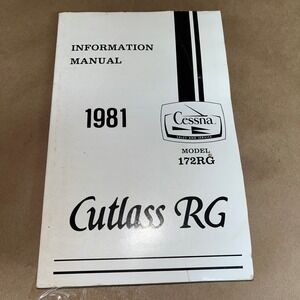 1981 Cessna 172RG Cutlass RG Information Flight Airplane Manual Operations Guide